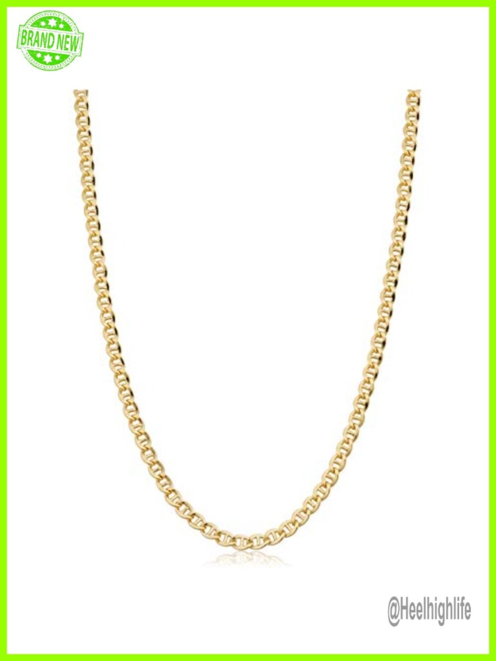 14k Yellow Gold Filled 4.3mm Mariner Link Chain Necklace Unisex
